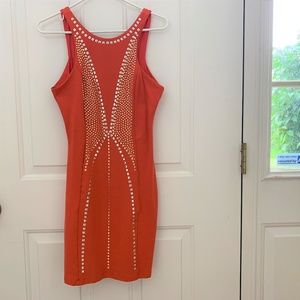 Bebe Orange short night out dress